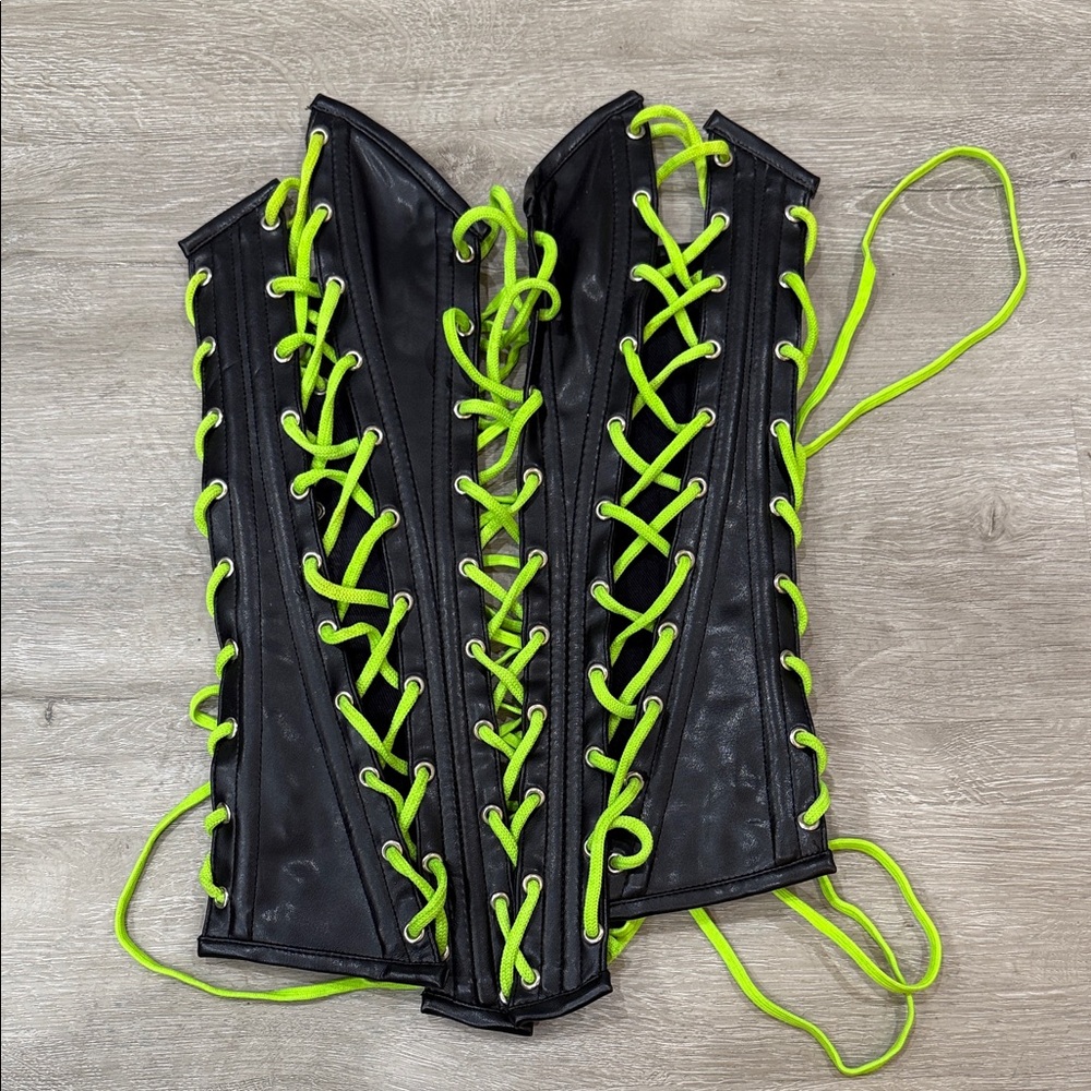 Black Corset with Neon Green Laces